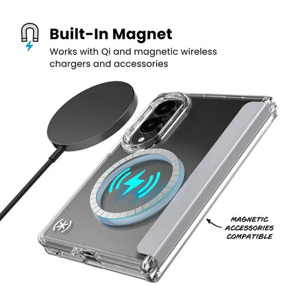 Speck Presidio Perfect-Clear Magnet – MagSafe dėklas Samsung Galaxy Z Fold 8 (skaidrus)