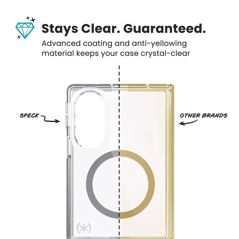 Speck Presidio Perfect-Clear Magnet – MagSafe dėklas Samsung Galaxy Z Fold 8 (skaidrus)