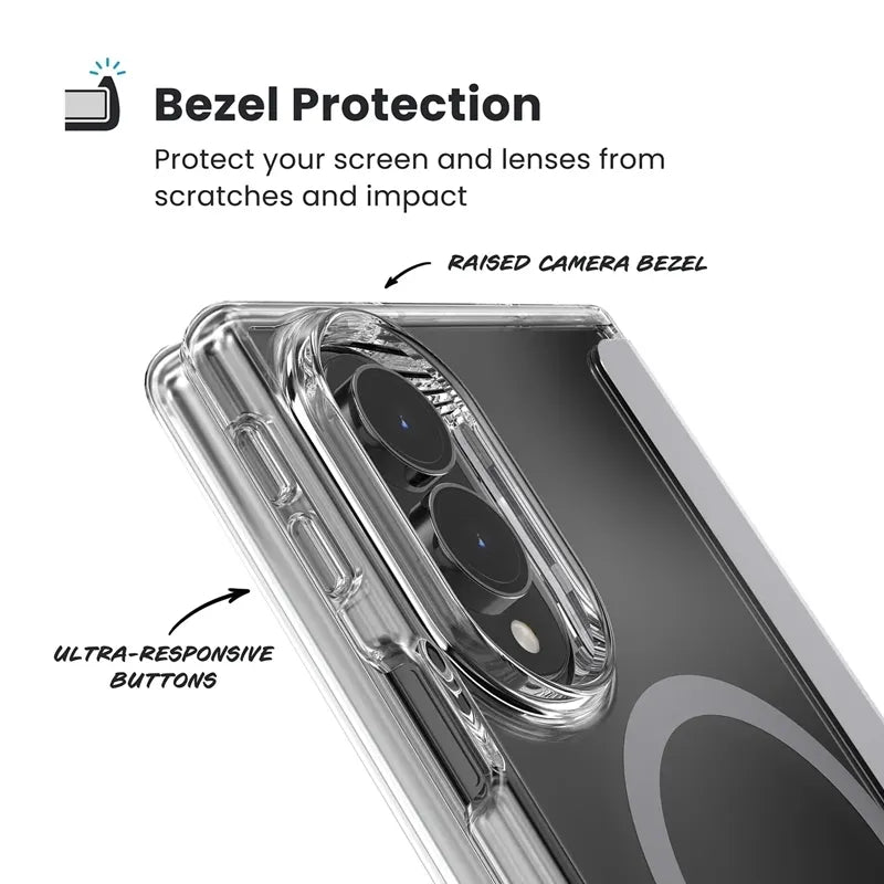 Speck Presidio Perfect-Clear Magnet – MagSafe dėklas Samsung Galaxy Z Fold 8 (skaidrus)