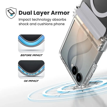 Speck Presidio Perfect-Clear Magnet – MagSafe dėklas, skirtas Samsung Galaxy Z Flip 8 (skaidrus)