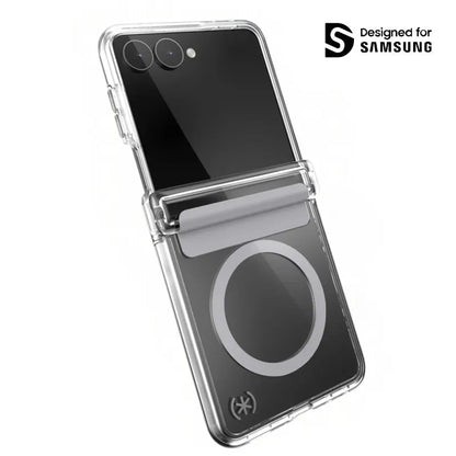 Speck Presidio Perfect-Clear Magnet – MagSafe dėklas, skirtas Samsung Galaxy Z Flip 8 (skaidrus)