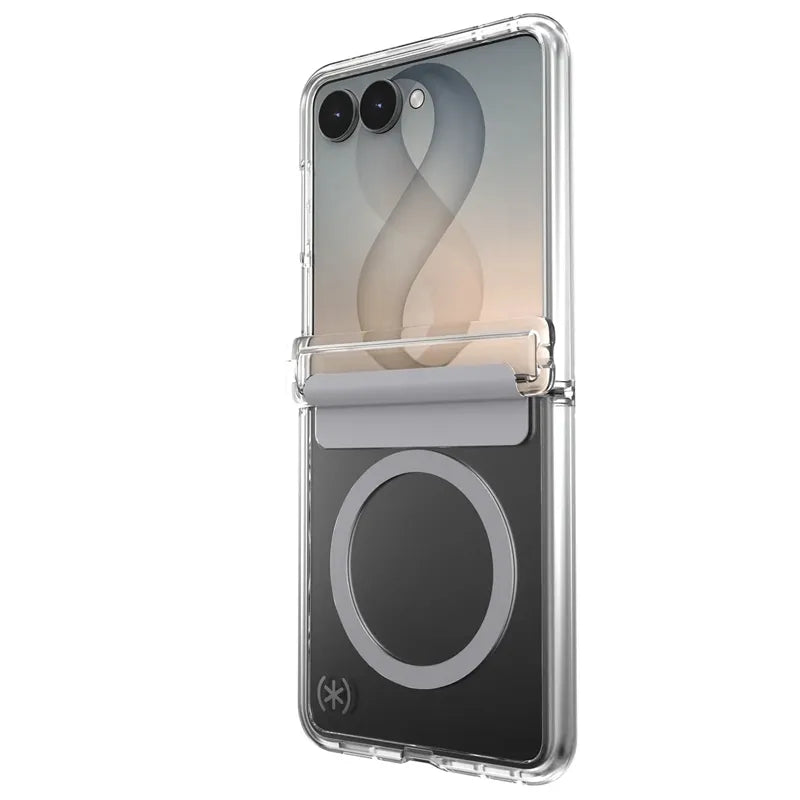 Speck Presidio Perfect-Clear Magnet – MagSafe dėklas, skirtas Samsung Galaxy Z Flip 8 (skaidrus)