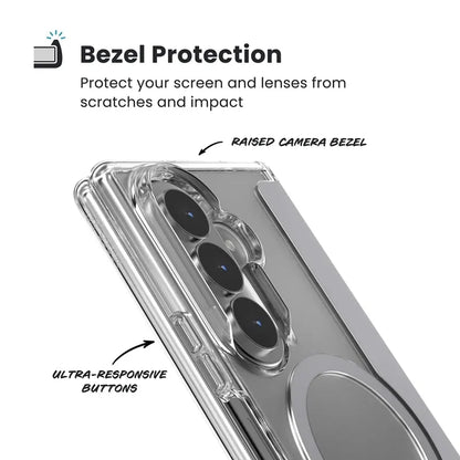 Speck Presidio Perfect-Clear Magnet – MagSafe dėklas, skirtas Samsung Galaxy Z Fold 8 Ultra (skaidrus)