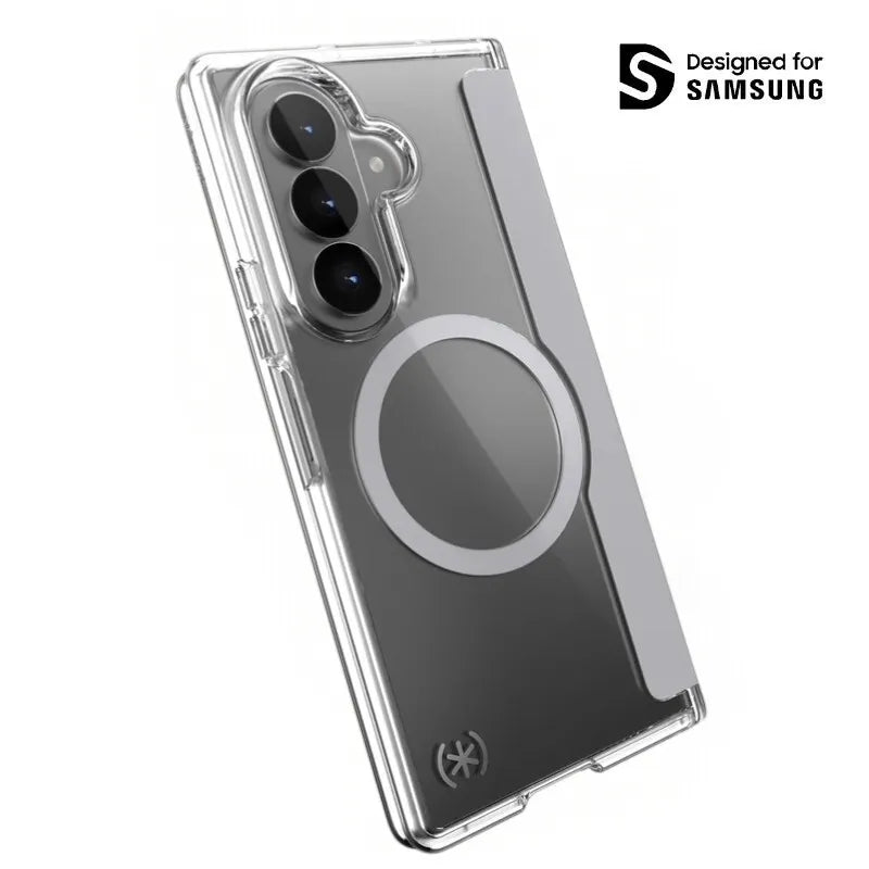 Speck Presidio Perfect-Clear Magnet – MagSafe dėklas, skirtas Samsung Galaxy Z Fold 8 Ultra (skaidrus)
