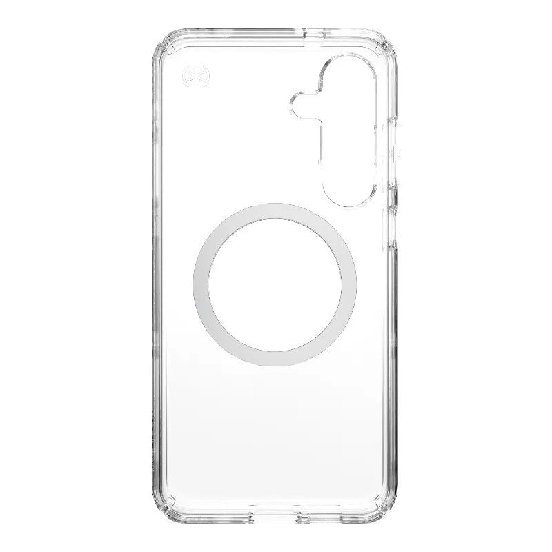 Speck Presidio Perfect-Clear Magnet - Samsung Galaxy S25+ / S24+ MagSafe dėklas (Skaidrus / Chromo apdaila / Serene Silver)