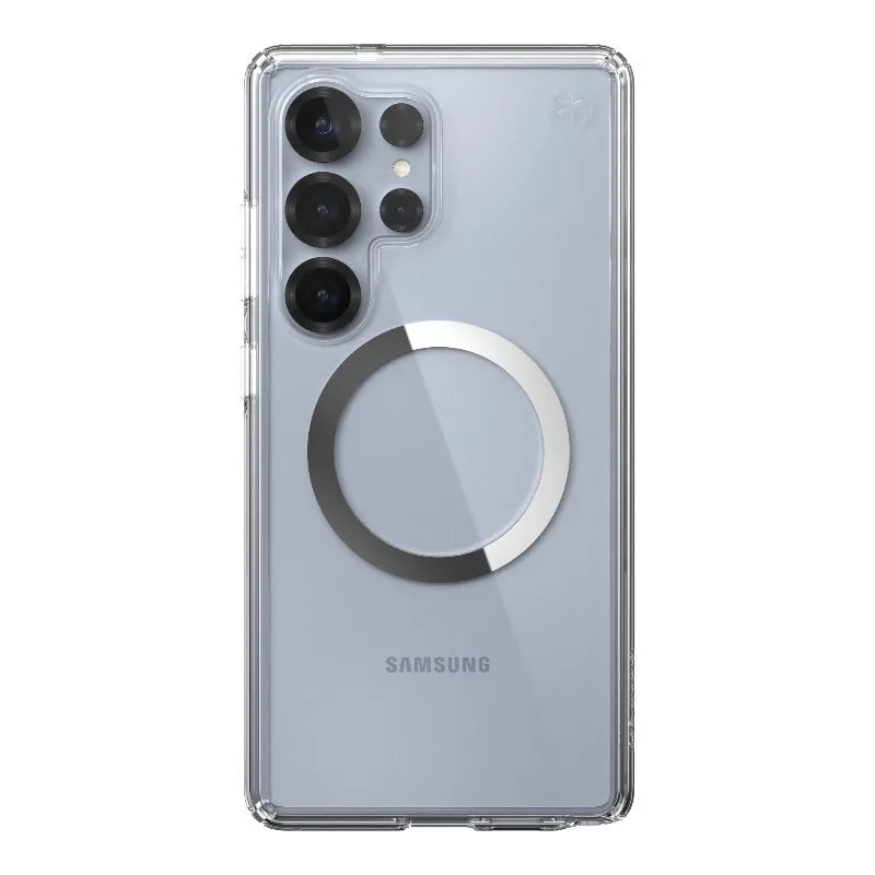 Speck Presidio Perfect-Clear Magnet - Samsung Galaxy S25 Ultra MagSafe dėklas (Skaidrus / Chromo apdaila / Serene Silver)
