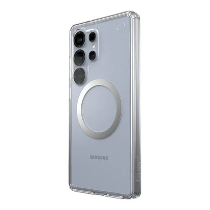 Speck Presidio Perfect-Clear Magnet - Samsung Galaxy S25 Ultra MagSafe dėklas (Skaidrus / Chromo apdaila / Serene Silver)