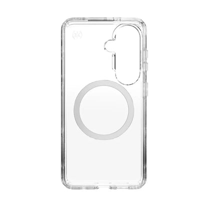Speck Presidio Perfect-Clear Magnet – Samsung Galaxy S26 dėklas su MagSafe (Skaidrus/Skaidrus/Sidabrinis)