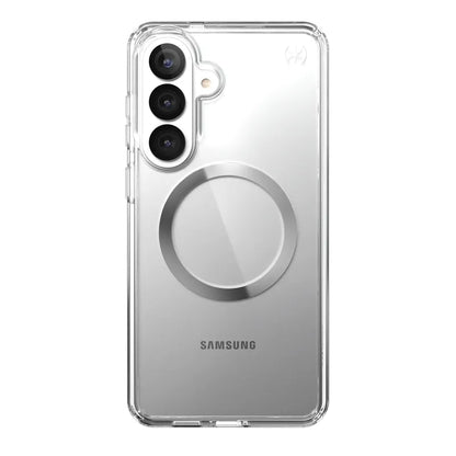 Speck Presidio Perfect-Clear Magnet – Samsung Galaxy S26+ MagSafe dėklas (Skaidrus/Skaidrus/Sidabrinis)