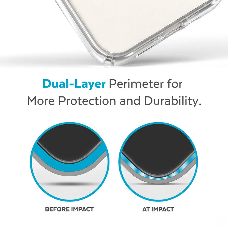 Speck Presidio Perfect-Clear + MagSafe – dėklas iPhone 15 Plus / iPhone 14 Plus (Skaidrus)
