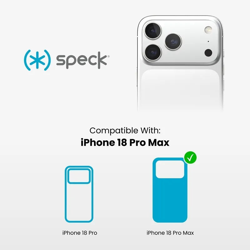 Speck Presidio Perfect Clear MagSafe – dėklas iPhone 18 Pro Max / 17 Pro Max (skaidrus)