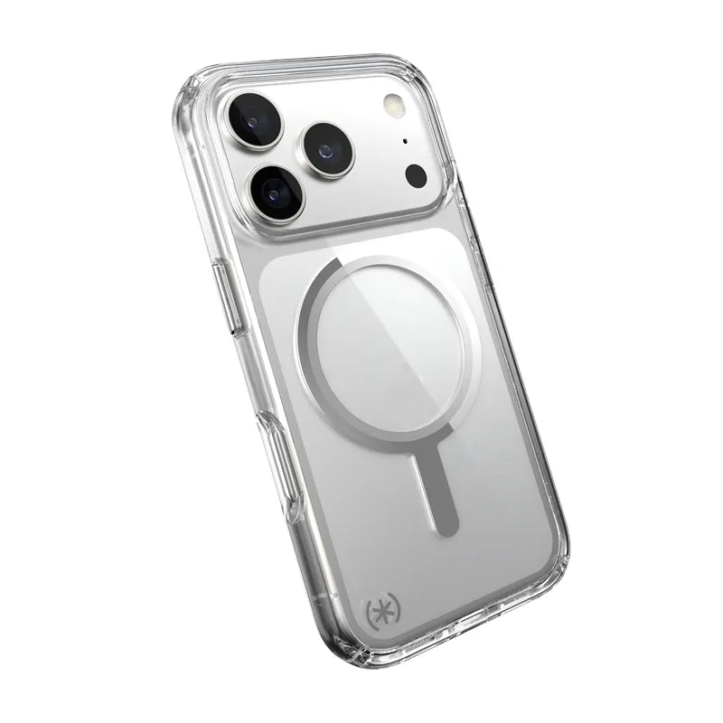Speck Presidio Perfect Clear MagSafe - iPhone 17 Pro dėklas (Skaidrus / Sidabrinis)