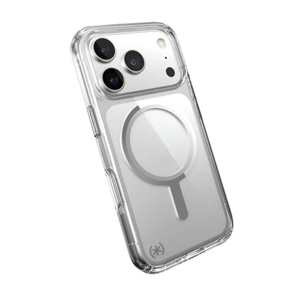 Speck Presidio Perfect Clear MagSafe - iPhone 17 Pro dėklas (Skaidrus / Sidabrinis)