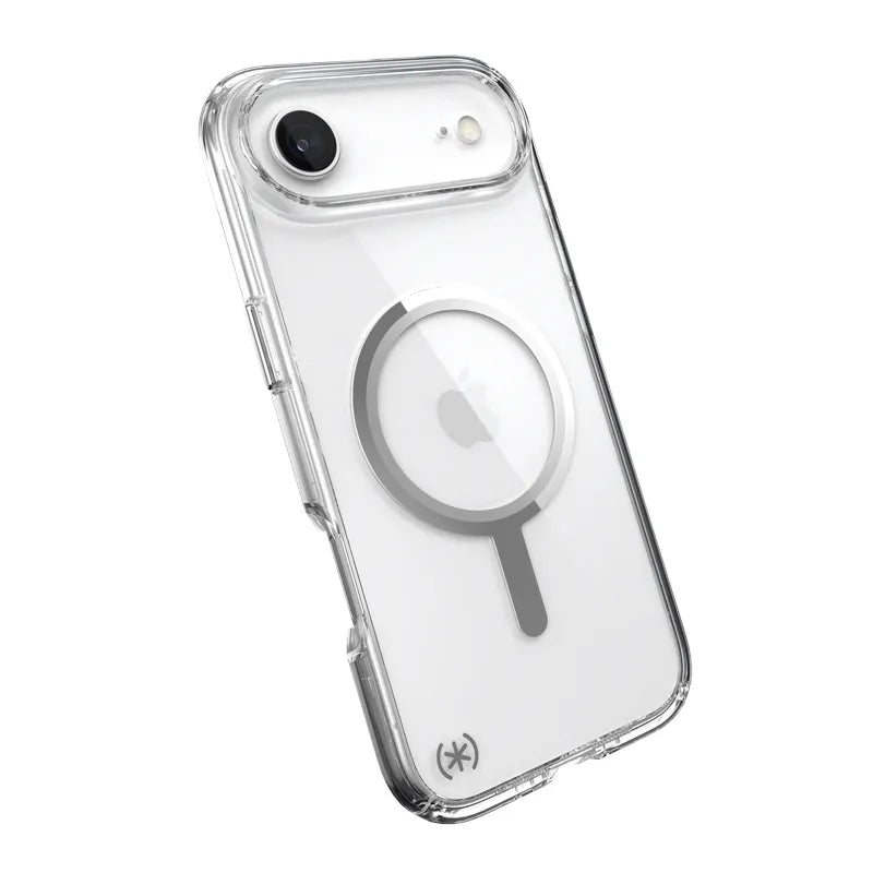 Speck Presidio Perfect Clear MagSafe – iPhone Air dėklas (Skaidrus / Sidabrinis)