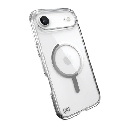 Speck Presidio Perfect Clear MagSafe – iPhone Air dėklas (Skaidrus / Sidabrinis)