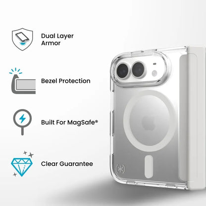 Speck Presidio Perfect Clear MagSafe – „iPhone Fold“ dėklas (skaidrus)