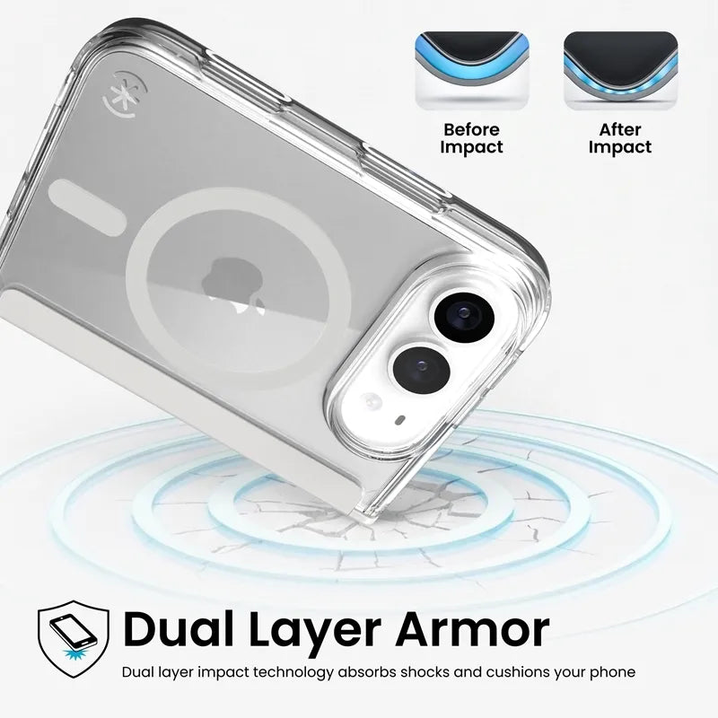 Speck Presidio Perfect Clear MagSafe – „iPhone Fold“ dėklas (skaidrus)