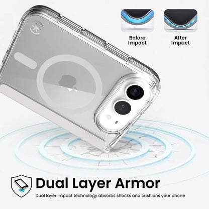 Speck Presidio Perfect Clear MagSafe – „iPhone Fold“ dėklas (skaidrus)