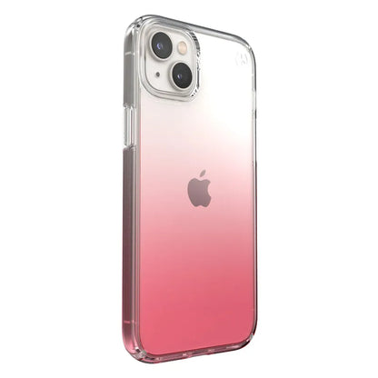 Speck Presidio Perfect-Clear + Ombre - iPhone 15 Plus / 14 Plus dėklas su MICROBAN danga (skaidrus / senovinis rožinis blukimas)