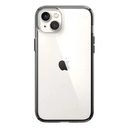 Speck Presidio Perfect-Clear su Impact Geometry dėklas – iPhone 15 Plus / 14 Plus dėklas su MICROBAN danga (Skaidrus / Juodas)