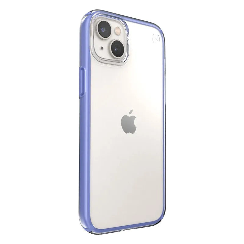 Speck Presidio Perfect-Clear su Impact Geometry – dėklas iPhone 15 Plus / 14 Plus su MICROBAN danga (Skaidrus / Violetinis)
