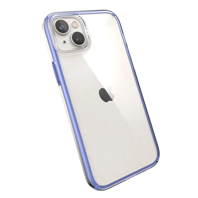 Speck Presidio Perfect-Clear su Impact Geometry – dėklas iPhone 15 Plus / 14 Plus su MICROBAN danga (Skaidrus / Violetinis)