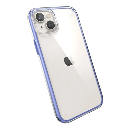 Speck Presidio Perfect-Clear su Impact Geometry – dėklas iPhone 15 Plus / 14 Plus su MICROBAN danga (Skaidrus / Violetinis)