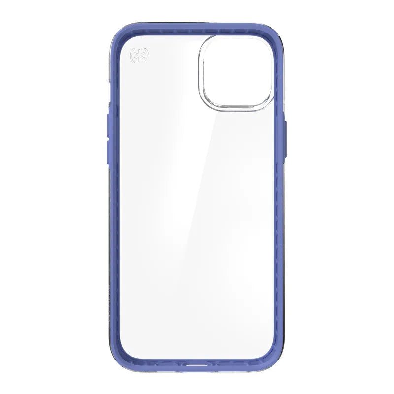 Speck Presidio Perfect-Clear su Impact Geometry – dėklas iPhone 15 Plus / 14 Plus su MICROBAN danga (Skaidrus / Violetinis)