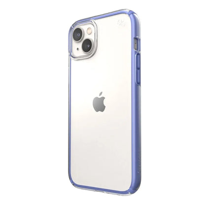 Speck Presidio Perfect-Clear su Impact Geometry – dėklas iPhone 15 Plus / 14 Plus su MICROBAN danga (Skaidrus / Violetinis)