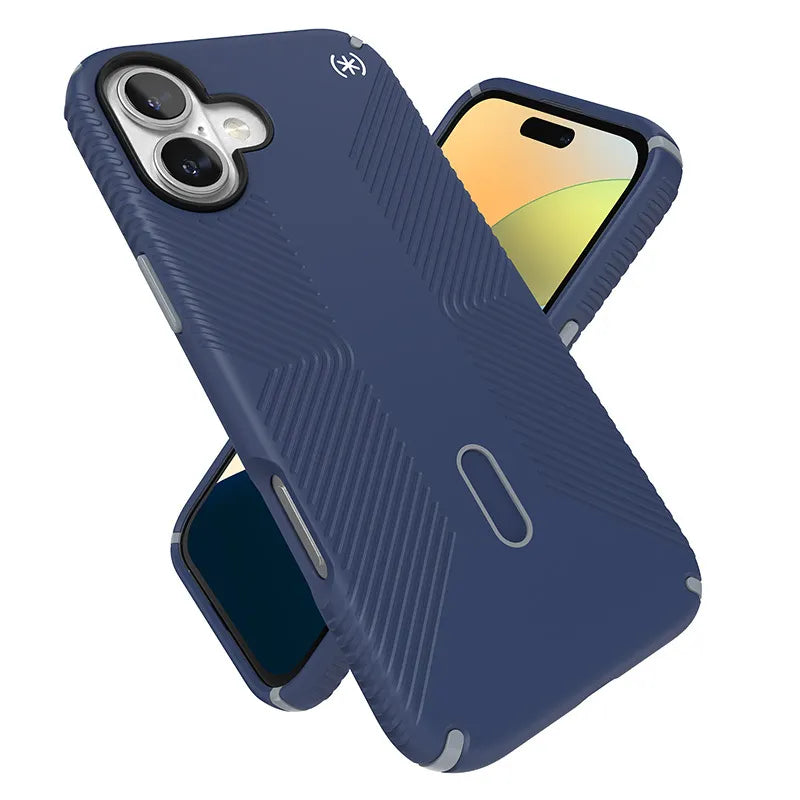 Speck Presidio2 Grip ClickLock ir MagSafe dėklas iPhone 16 Plus (Coastal Blue / Dust Gray / White)