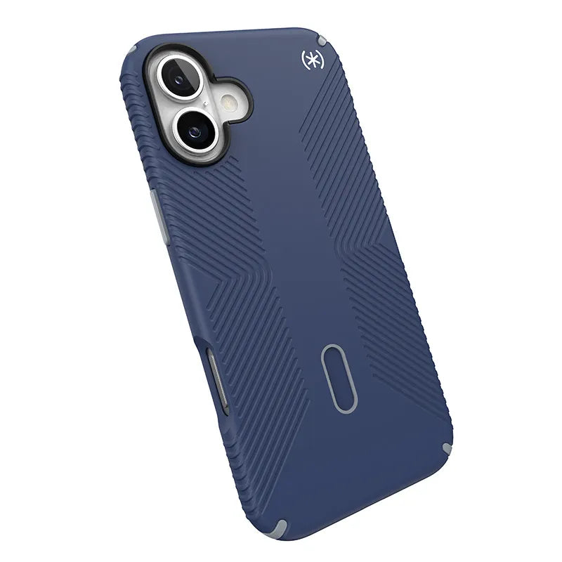 Speck Presidio2 Grip ClickLock ir MagSafe dėklas iPhone 16 Plus (Coastal Blue / Dust Gray / White)