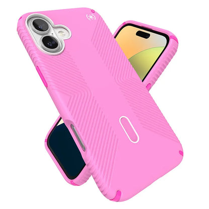 Speck Presidio2 Grip ClickLock ir MagSafe dėklas „iPhone 16 Plus“ (Rožinė / Ryškiai rožinė / Balta)