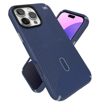 Speck Presidio2 Grip ClickLock ir MagSafe dėklas „iPhone 16 Pro Max“ (Coastal Blue / Dust Gray / White)