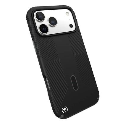 Speck Presidio2 Grip ClickLock ir MagSafe dėklas, skirtas iPhone 17 Pro Max (juoda / pilka / balta)
