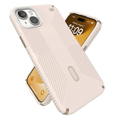 Speck Presidio2 Grip ClickLock ir Magsafe – iPhone 15 Plus / iPhone 14 Plus dėklas (Bleached Bone / Heirloom Gold / Hazel Brown)
