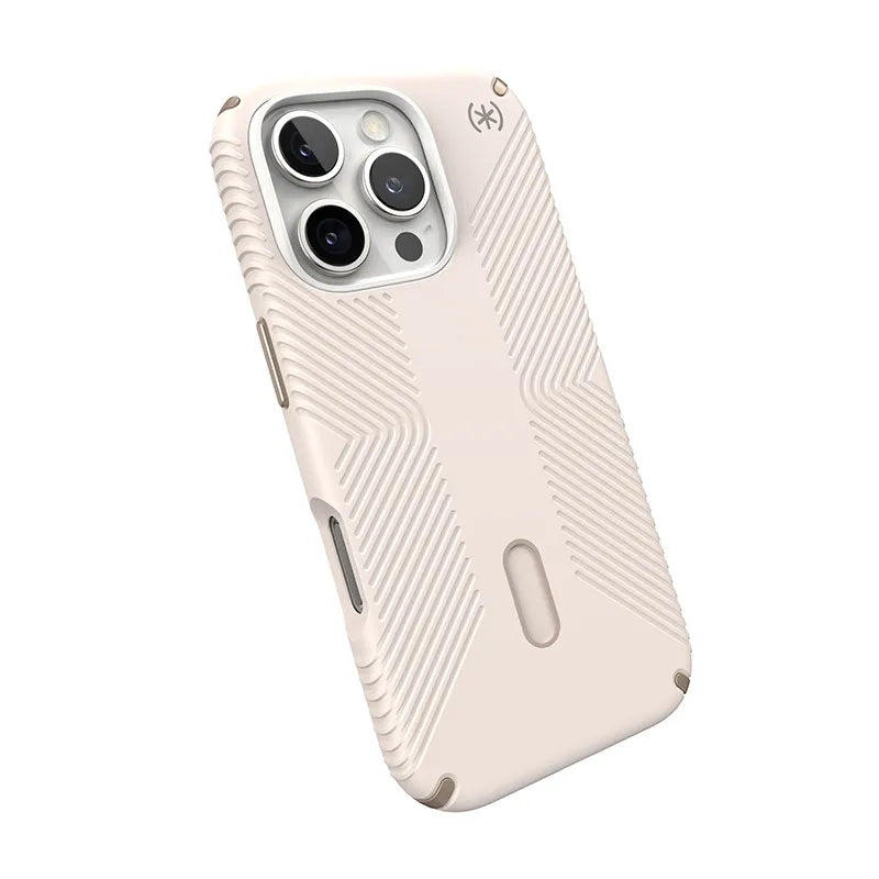 Speck Presidio2 Grip ClickLock ir MagSafe - iPhone 16 Pro dėklas (Bleached Bone / Heirloom Gold / Hazel Brown)