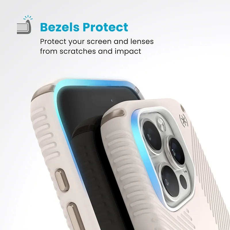 Speck Presidio2 Grip ClickLock ir MagSafe - iPhone 16 Pro dėklas (Bleached Bone / Heirloom Gold / Hazel Brown)