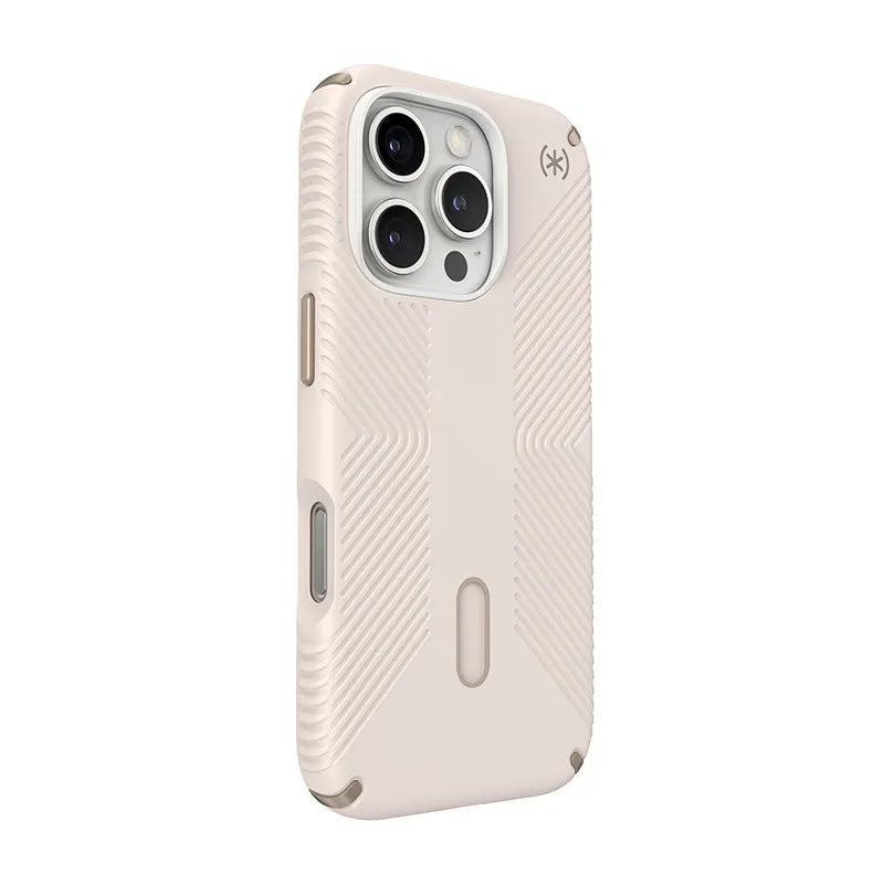 Speck Presidio2 Grip ClickLock ir MagSafe - iPhone 16 Pro dėklas (Bleached Bone / Heirloom Gold / Hazel Brown)