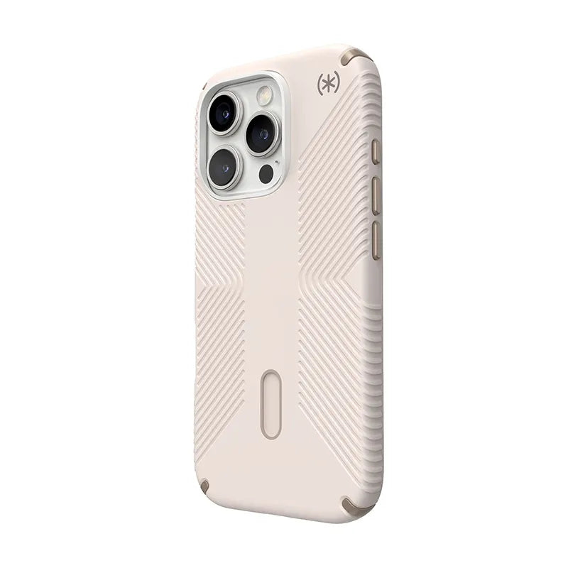 Speck Presidio2 Grip ClickLock ir MagSafe - iPhone 16 Pro dėklas (Bleached Bone / Heirloom Gold / Hazel Brown)
