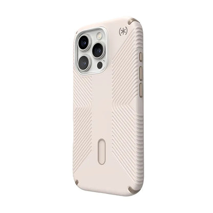 Speck Presidio2 Grip ClickLock ir MagSafe - iPhone 16 Pro dėklas (Bleached Bone / Heirloom Gold / Hazel Brown)