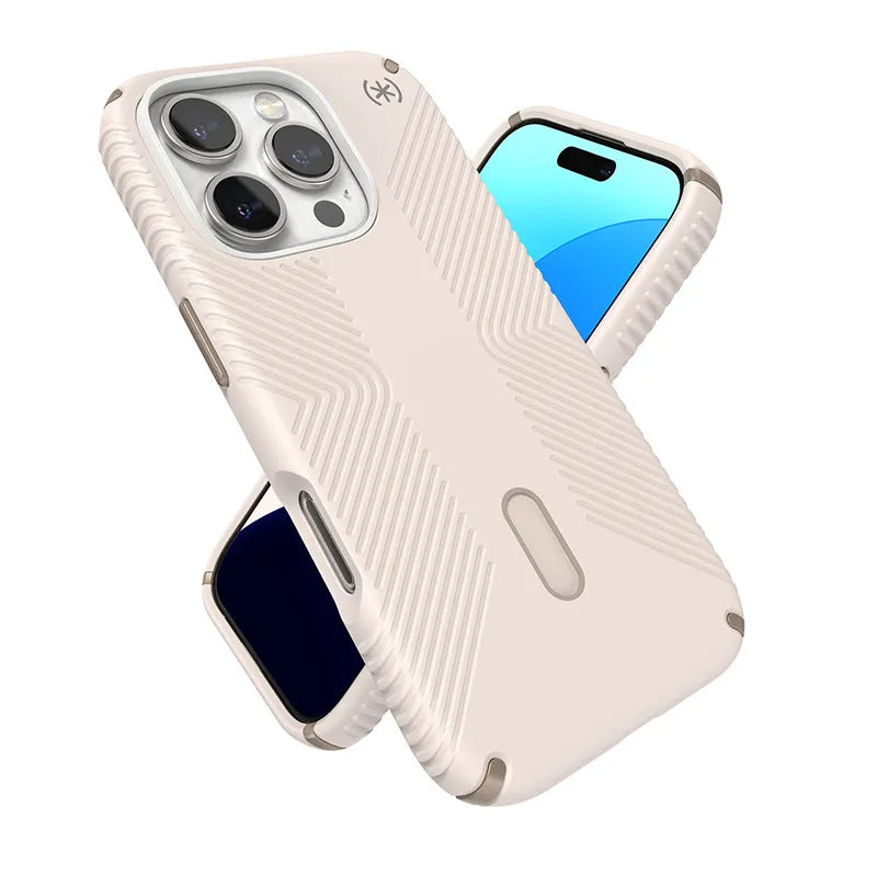 Speck Presidio2 Grip ClickLock ir MagSafe - iPhone 16 Pro dėklas (Bleached Bone / Heirloom Gold / Hazel Brown)