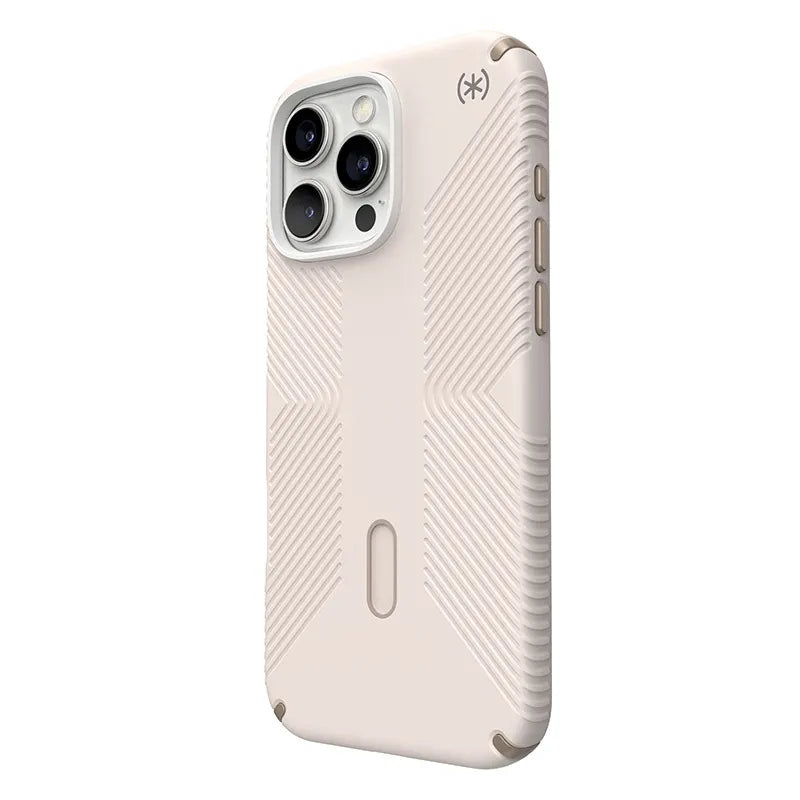 Speck Presidio2 Grip ClickLock ir MagSafe – iPhone 16 Pro Max dėklas (Bleached Bone / Heirloom Gold / Hazel Brown)