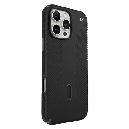 Speck Presidio2 Grip ClickLock ir MagSafe – iPhone 16 Pro Max dėklas (juodas / skalūno pilkas / baltas)