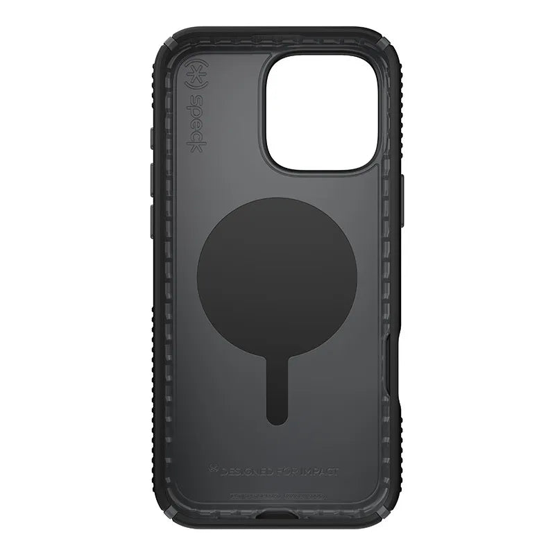 Speck Presidio2 Grip ClickLock ir MagSafe – iPhone 16 Pro Max dėklas (juodas / skalūno pilkas / baltas)