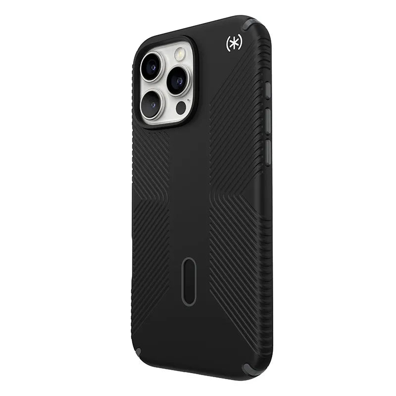 Speck Presidio2 Grip ClickLock ir MagSafe – iPhone 16 Pro Max dėklas (juodas / skalūno pilkas / baltas)