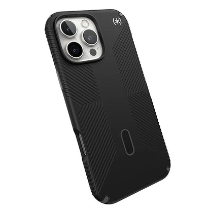 Speck Presidio2 Grip ClickLock ir MagSafe – iPhone 16 Pro Max dėklas (juodas / skalūno pilkas / baltas)