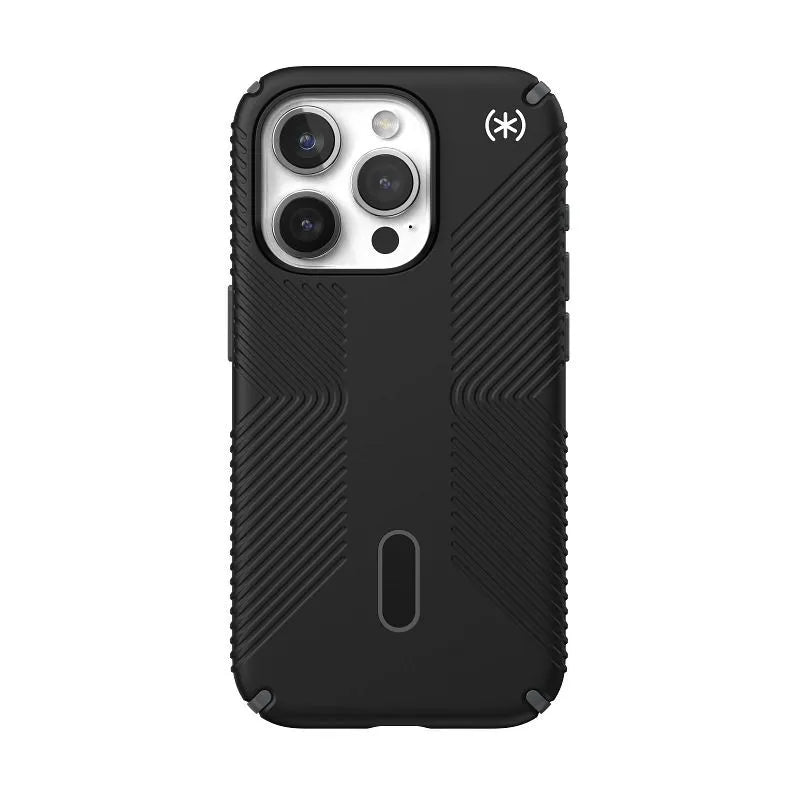 Speck Presidio2 Grip ClickLock & Magsafe – dėklas iPhone 15 Pro (juodas / plūdinės pilkos / baltos spalvos)