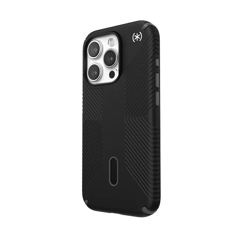 Speck Presidio2 Grip ClickLock & Magsafe – dėklas iPhone 15 Pro (juodas / plūdinės pilkos / baltos spalvos)