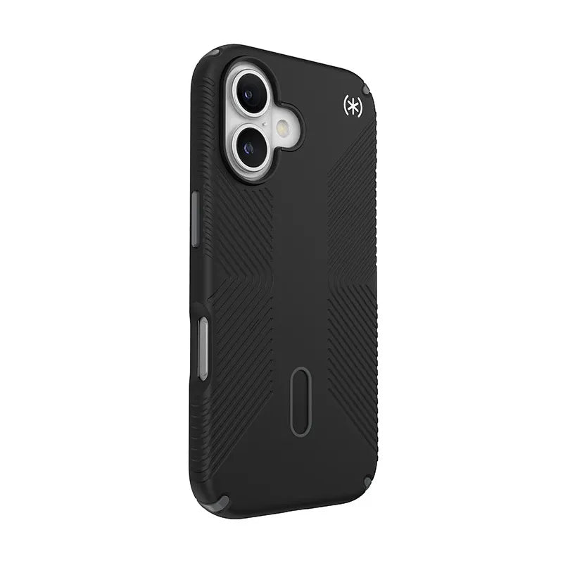 Speck Presidio2 Grip ClickLock & MagSafe - Dėklas iPhone 16 (Juoda / Skalūno pilka / Balta)