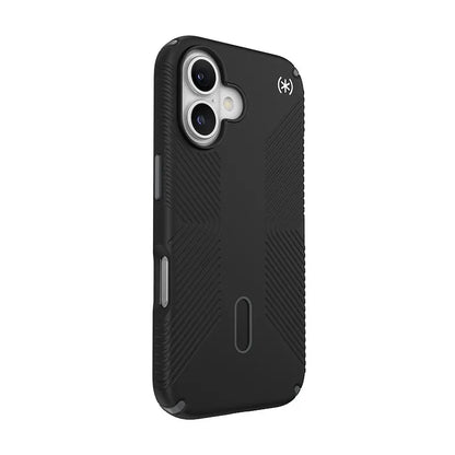Speck Presidio2 Grip ClickLock & MagSafe - Dėklas iPhone 16 (Juoda / Skalūno pilka / Balta)